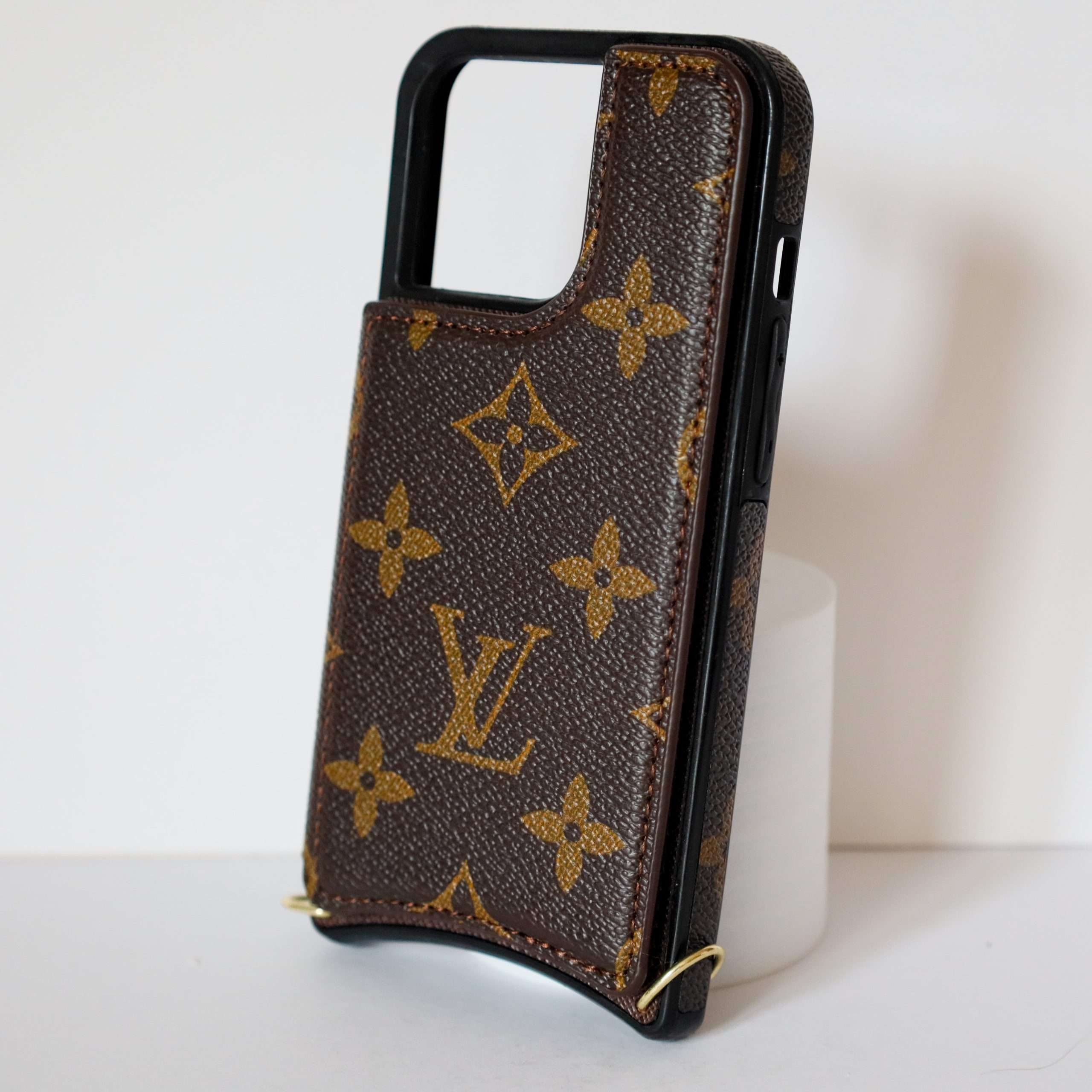 LV iPhone 13 Pro Max Case Monogram Leather