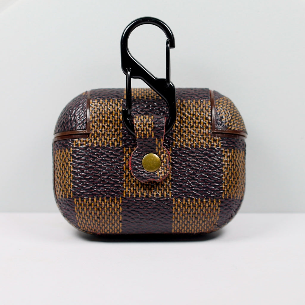 Designer AirPods 23Pro Case Brown Checkered